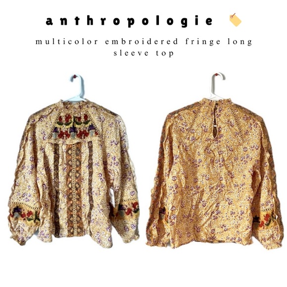 🏷️Anthropologie Maeve Goldie embroidered ruffle blouse - Picture 5 of 17